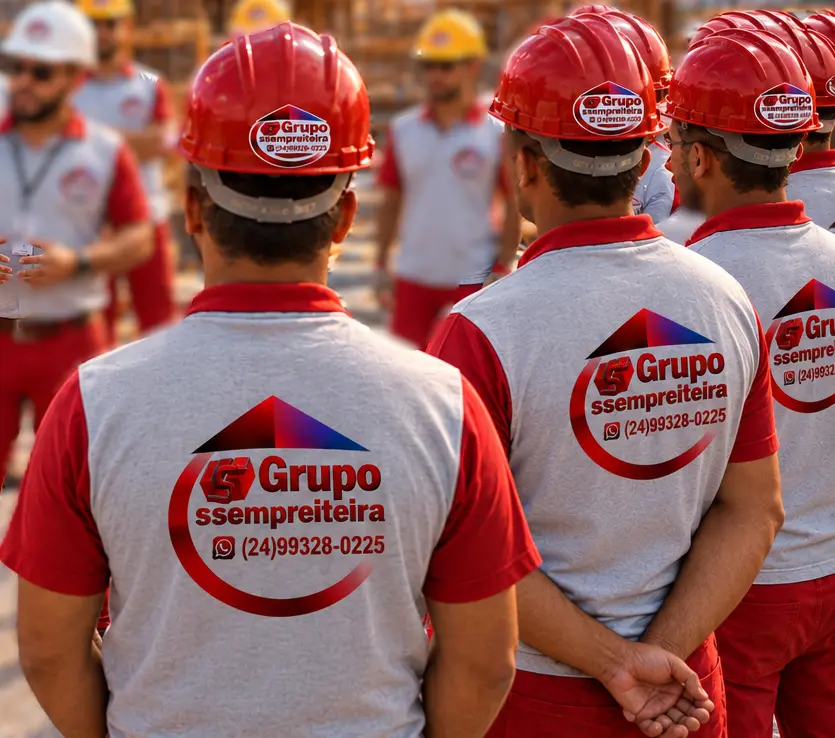 Equipe do Grupo Ssempreiteira em obra